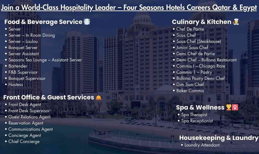 Join a World-Class Hospitality Leader – Four Seasons Hotels Careers Qatar & Egypt