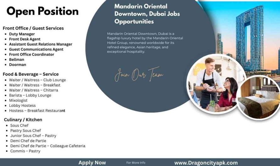 Mandarin Oriental Downtown, Dubai Jobs Opportunities