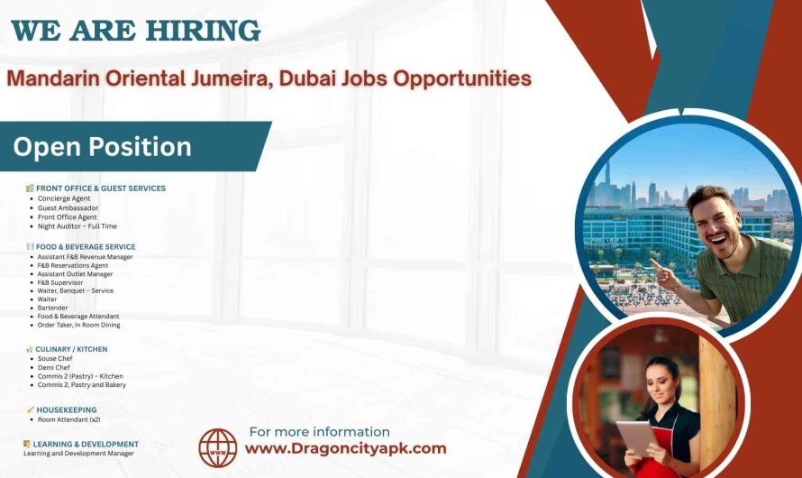 Mandarin Oriental Jumeira, Dubai Jobs Opportunities
