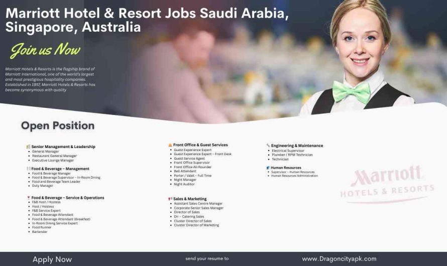 Marriott Hotel & Resort Jobs Saudi Arabia, Singapore, Australia